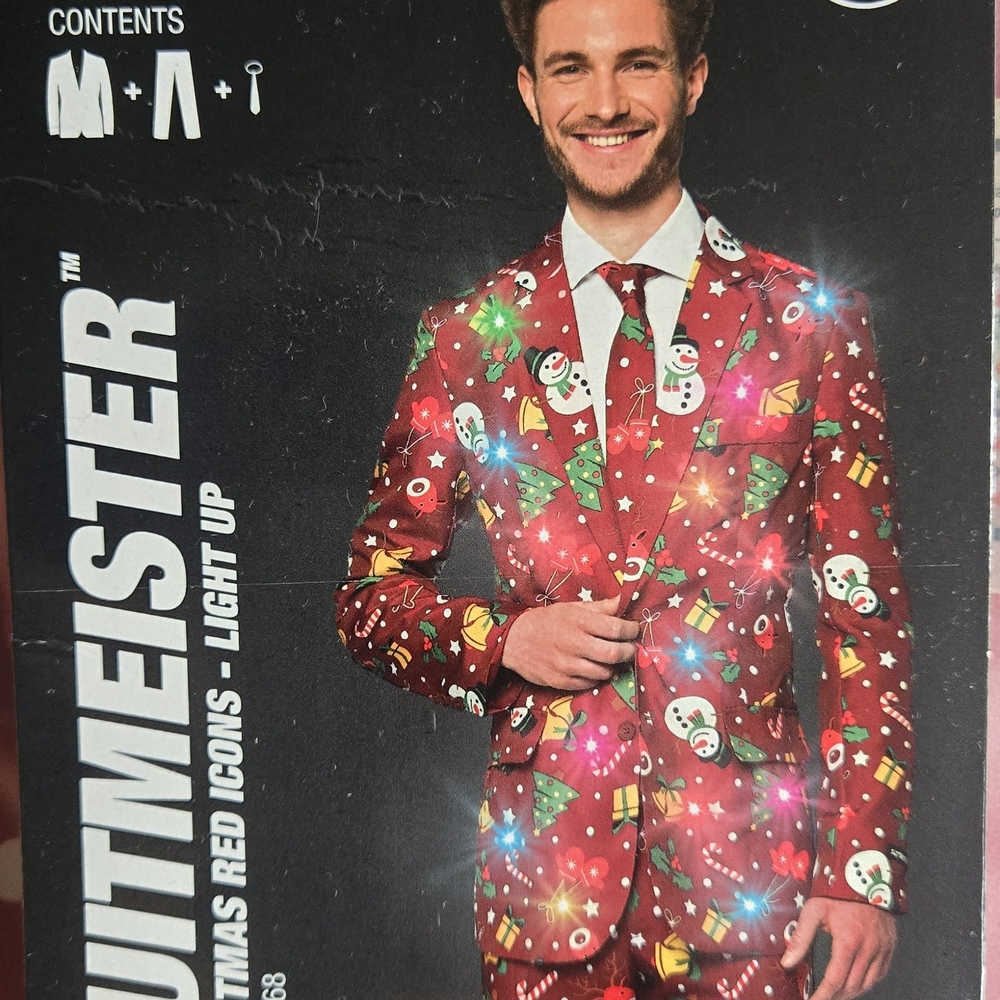 Festive Red Light-Up Suit for Men